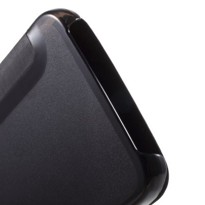 Samsung Galaxy S6 Edge (G925) View Window atvēramais melns maciņš / Vacins.lv