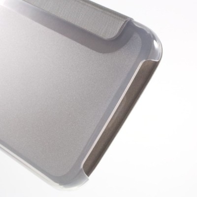 Samsung Galaxy S6 Edge (G925) View Window atverčiamas baltas dėklas / Priedai.lt