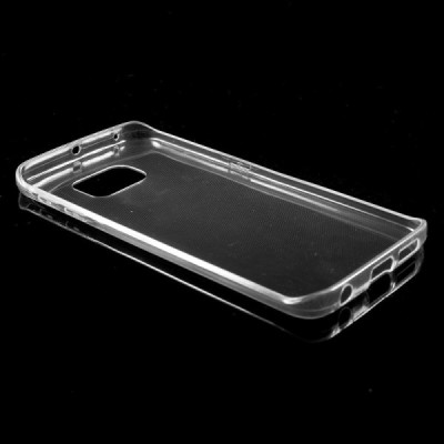 Samsung Galaxy S6 Edge (G925) skaidrus (permatomas) kieto silikono TPU ploniausias pasaulyje bespalvis dėklas / Priedai.lt