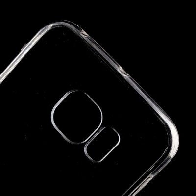 Samsung Galaxy S6 Edge (G925) kieto silikono TPU skaidrus pilkas dėklas - nugarėlė / Priedai.lt