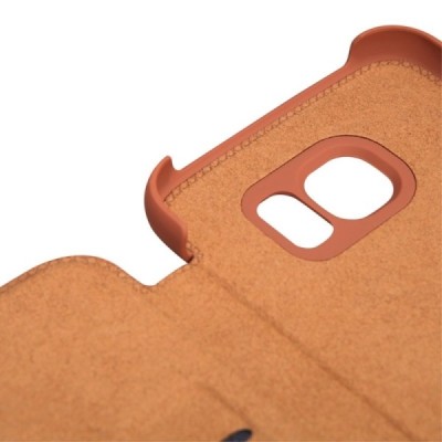 Prabangus „Nillkin“ Qin serijos rudas odinis atverčiamas Samsung Galaxy S6 (G920) dėklas / Priedai.lt