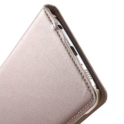 Samsung Galaxy S6 (G920) zelta atvēramais maciņš ar lodziņu / Vacins.lv