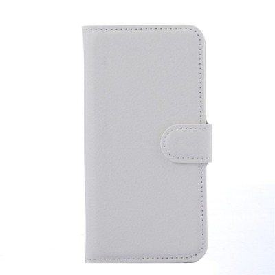 Samsung Galaxy S6 (G920) „Litchi“ atverčiamas baltas odinis dėklas - piniginė | Priedai.lt