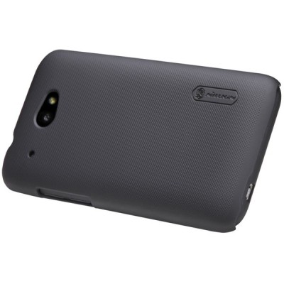 HTC Desire 601 Nillkin Frosted Shield melns plastmasas futrālis + ekrāna aizsargplēve / Vacins.lv