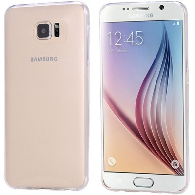 Samsung Galaxy S6 (G920) skaidrus (permatomas) kieto silikono TPU ploniausias pasaulyje bespalvis dėklas / Priedai.lt