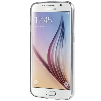 Samsung Galaxy S6 (G920) dzidrs (caurspīdīgs) cieta silikona TPU pelēks apvalks / Vacins.lv