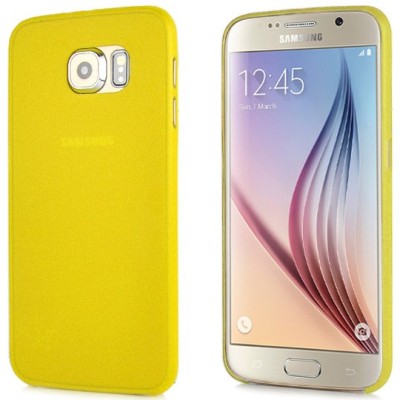 Samsung Galaxy S6 G920 pasaulē planākais (plastmāsas) dzeltens apvalks / Vacins.lv