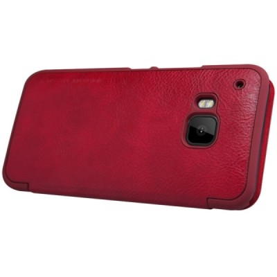 Greznais „Nillkin“ Qin sērijas ādas atvērams sarkans HTC One M9 maciņš / Vacins.lv