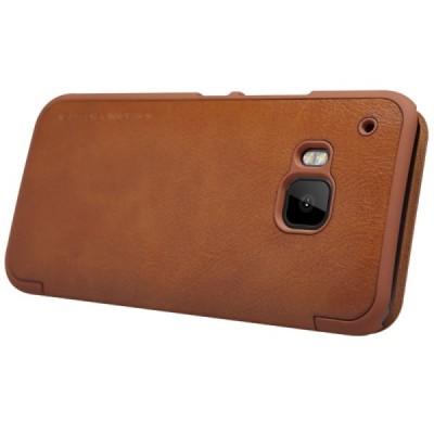 Greznais „Nillkin“ Qin sērijas ādas atvērams brūns HTC One M9 maciņš / Vacins.lv