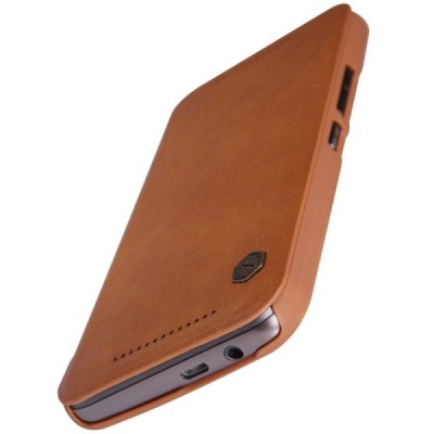 Greznais „Nillkin“ Qin sērijas ādas atvērams brūns HTC One M9 maciņš / Vacins.lv