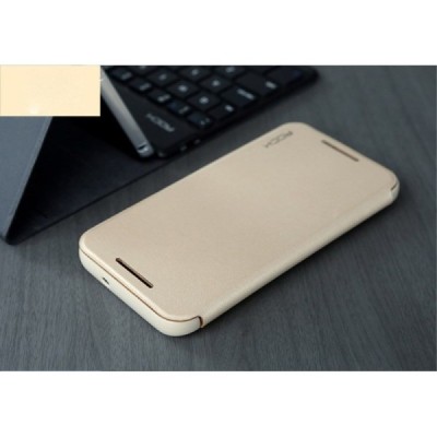 HTC One M9 Rock Touch ādas atvēramais zelts maciņš / Vacins.lv