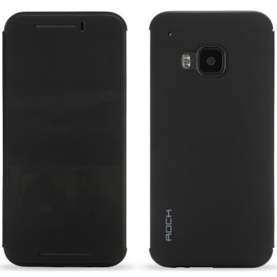 HTC One M9 Rock Dr V melns atvēramais maciņš / Vacins.lv