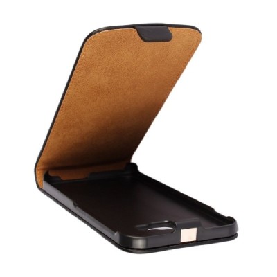 HTC One M9 klasisks ādas vertikāli atvēramais melns maciņš / Vacins.lv