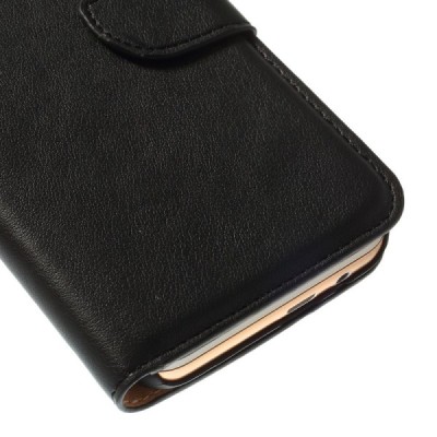 HTC One M9 atverčiamas juodas odinis dėklas - knygutė / Priedai.lt