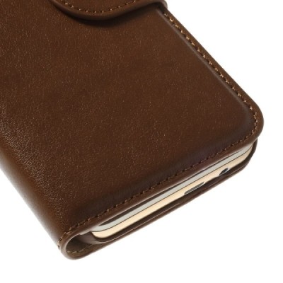 HTC One M9 atvēramais brūns ādas maks (maciņš) / Vacins.lv