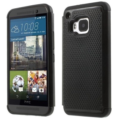 Pastiprinātas aizsardzības melns HTC One M9 apvalks / Vacins.lv