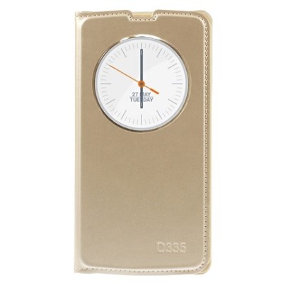 LG L Bello (D331, D335) zelta atvēramais „Smart Window“ maciņš / Vacins.lv