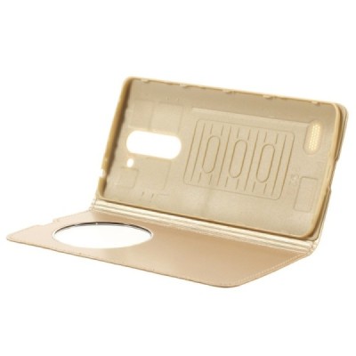 LG L Bello (D331, D335) zelta atvēramais „Smart Window“ maciņš / Vacins.lv