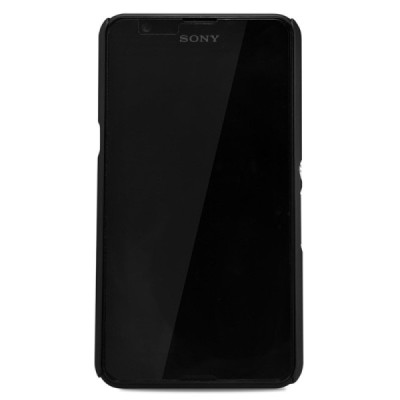 Sony Xperia E4g Nillkin Frosted Shield melns plastmasas apvalks + ekrāna aizsargplēve / Vacins.lv