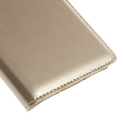 Samsung Galaxy S5 mini (G800) auksinis odinis atverčiamas „Smart Window“ dėklas su langeliu / Priedai.lt