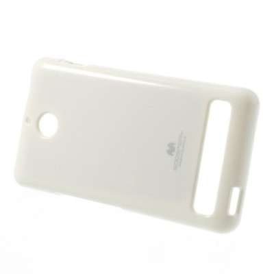 Sony Xperia E1 Mercury baltas kieto silikono tpu dėklas - nugarėlė / Priedai.lt