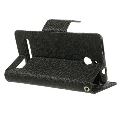 Sony Xperia E1 Mercury atvērams melns maciņš (maks) / Vacins.lv