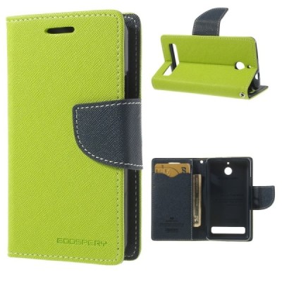 Sony Xperia E1 Mercury atvērams zaļš maciņš (maks) / Vacins.lv