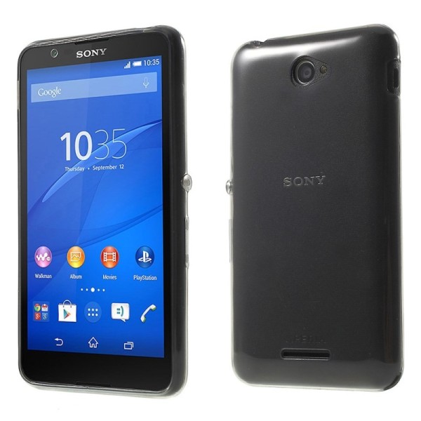 Planākais TPU dzidrs apvalks - pelēks (Xperia E4)