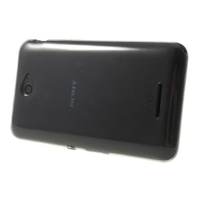 Sony Xperia E4 dzidrs (caurspīdīgs) cieta silikona TPU pasaulē planākais pelēks apvalks / Vacins.lv