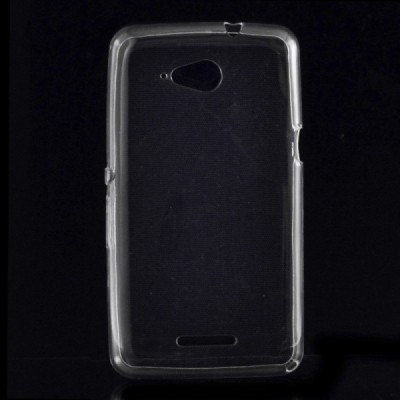 Sony Xperia E4g skaidrus (permatomas) kieto silikono TPU ploniausias pasaulyje dėklas / Priedai.lt