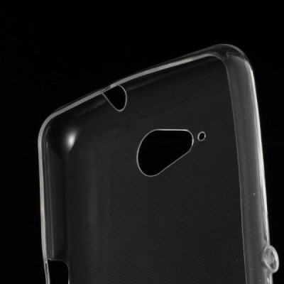 Sony Xperia E4g skaidrus (permatomas) kieto silikono TPU ploniausias pasaulyje dėklas / Priedai.lt