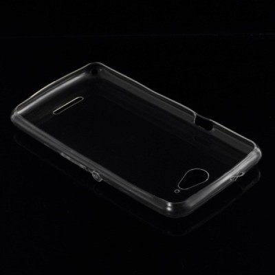 Sony Xperia E4g skaidrus (permatomas) kieto silikono TPU ploniausias pasaulyje dėklas / Priedai.lt