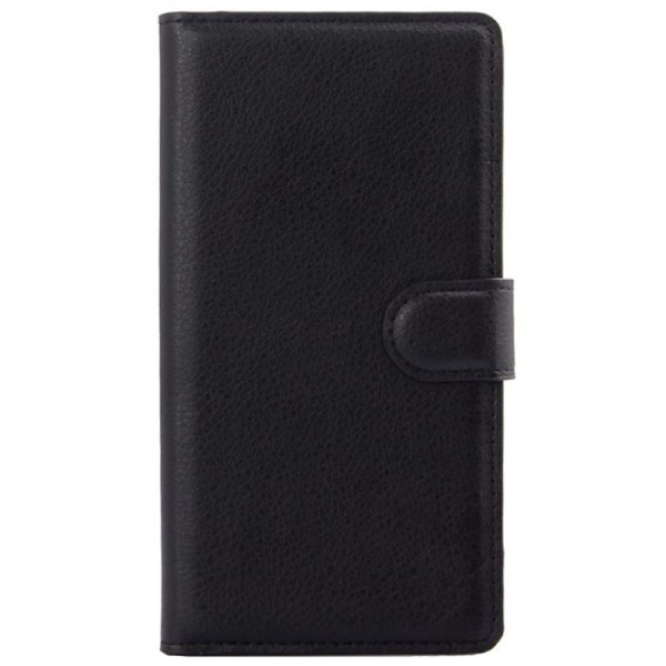 „Litchi“ atvēramais maciņš - melns (Xperia M4 Aqua)