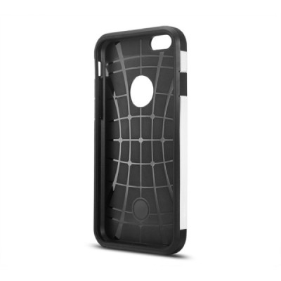 Sustiprintos apsaugos Apple iPhone 6 (6s) baltas kieto silikono (TPU) ir plastiko dėklas / Priedai.lt