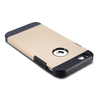 Sustiprintos apsaugos Apple iPhone 6 (6s) auksinis kieto silikono (TPU) ir plastiko dėklas / Priedai.lt