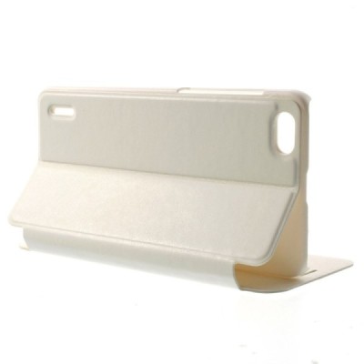 Huawei Honor 6 balts atvēramais Smart Window ādas maciņš / Vacins.lv