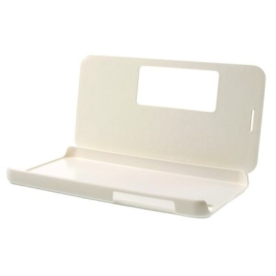 Huawei Honor 6 balts atvēramais Smart Window ādas maciņš / Vacins.lv