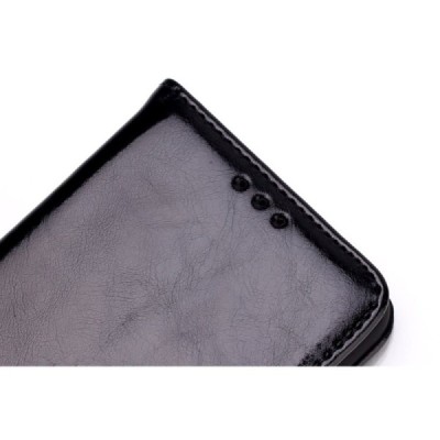 Huawei Honor 6 solidus atverčiamas juodas odinis dėklas - knygutė / Priedai.lt