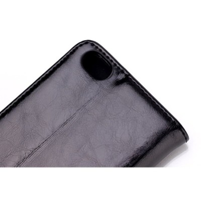 Huawei Honor 6 solidus atverčiamas juodas odinis dėklas - knygutė / Priedai.lt