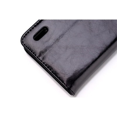 Huawei Honor 6 solidus atverčiamas juodas odinis dėklas - knygutė / Priedai.lt