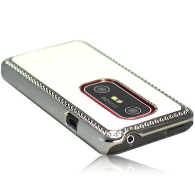 Blizgus HTC Evo 3D baltas dėklas / Priedai.lt
