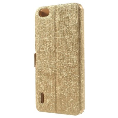 Huawei Honor 6 ādas atvēramais zelta TakeFans Charm maciņš / Vacins.lv