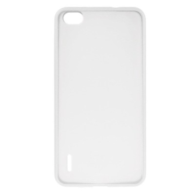 Skaidrus/baltas su kieto silikono rėmu plastikinis Huawei Honor 6 dėklas (dėkliukas) / Priedai.lt