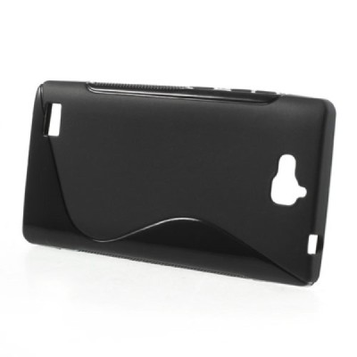 Huawei Honor 3C matēts cieta silikona (TPU) melns apvalks / Vacins.lv