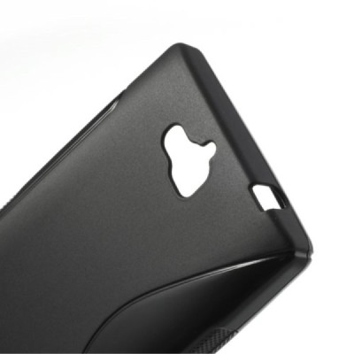 Huawei Honor 3C matēts cieta silikona (TPU) melns apvalks / Vacins.lv