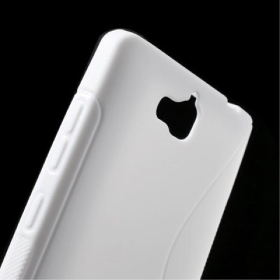 Huawei Honor 3C matēts cieta silikona (TPU) balts apvalks / Vacins.lv