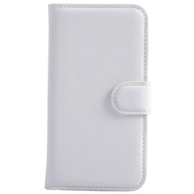 Meizu MX4 atvēramais balts ādas Litchi maciņš / Vacins.lv