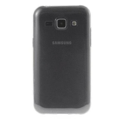Samsung Galaxy J1 dzidrs (caurspīdīgs) cieta silikona TPU pasaulē planākais pelēks apvalks / Vacins.lv