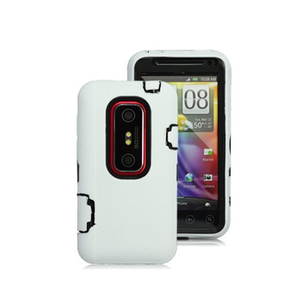 Plastmasas un cieta silikona apvalks - balts (Evo 3D)