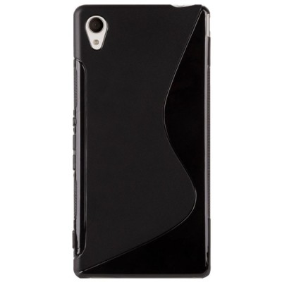 Sony Xperia M4 Aqua matēts cieta silikona (TPU) melns apvalks / Vacins.lv